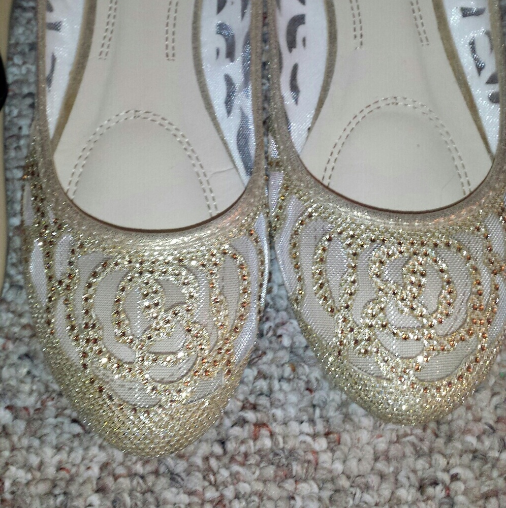 Gold formal flats