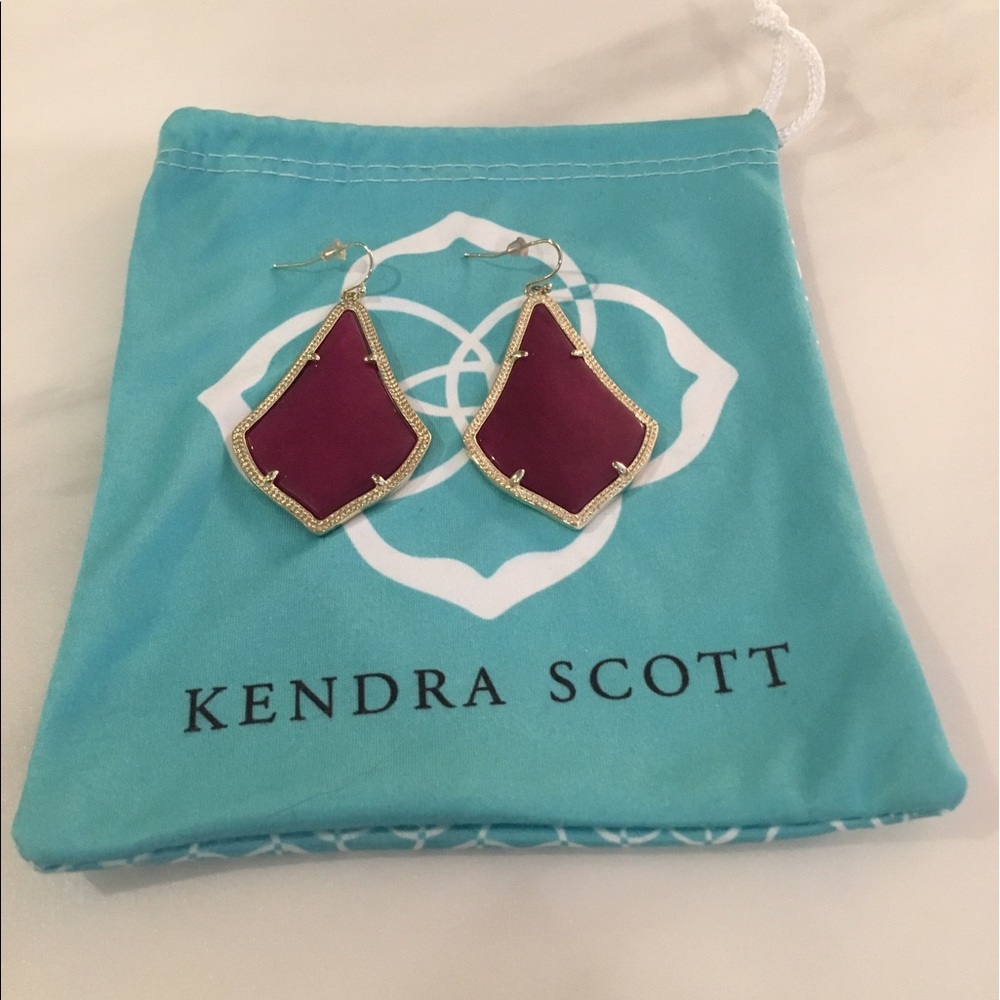 Kendra Scott Alexandra Earrings in Maroon Jade