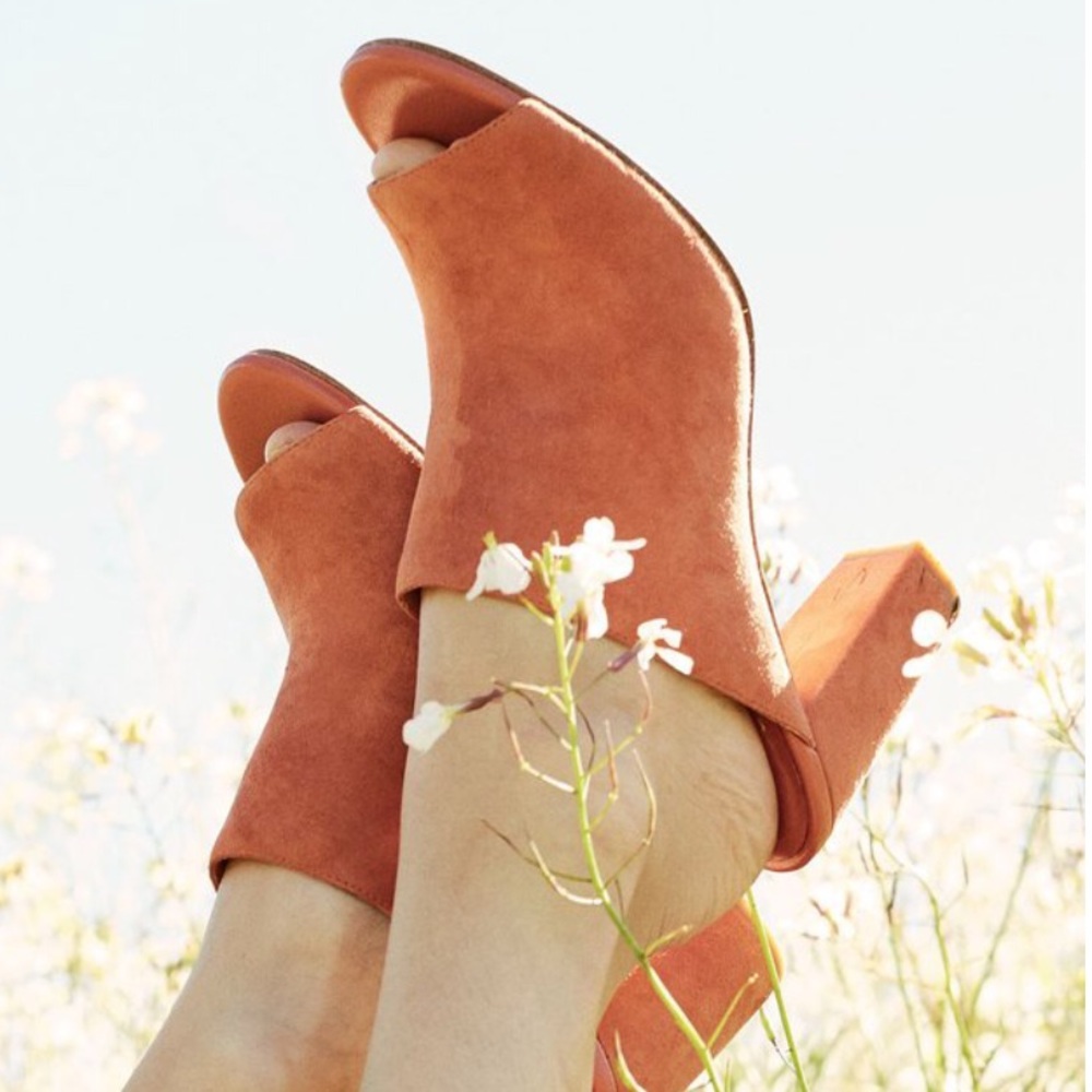 Coral colored mule. Popular brand. Limited color