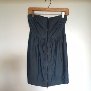 Zip up denim dress