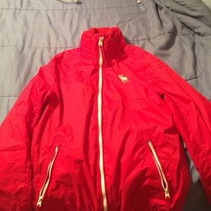 A red abercrombie and fitch jacket