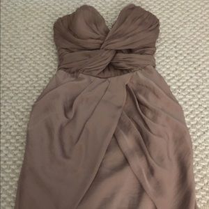 H&M sweatheart corset dark blush dress