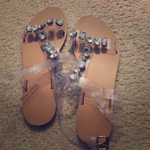 JCrew transparent sandals