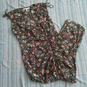 Veronica Beard 100% Silk Teagan Ruched Side Midi