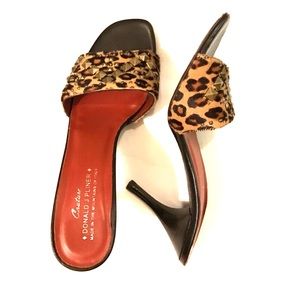 Donald J. Pliner Leopard Stud Heel Sandal