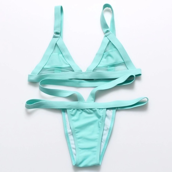 ❗️MOVING SALE❗️Cut Out Mesh Bandage Bikini - Picture 2 of 3