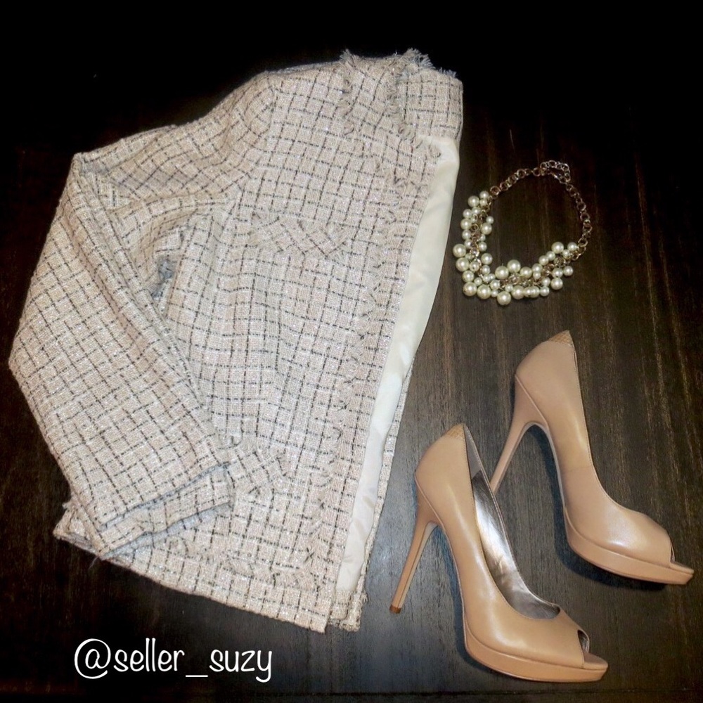 NWT Anne Klein Metallic Tweed Blazer