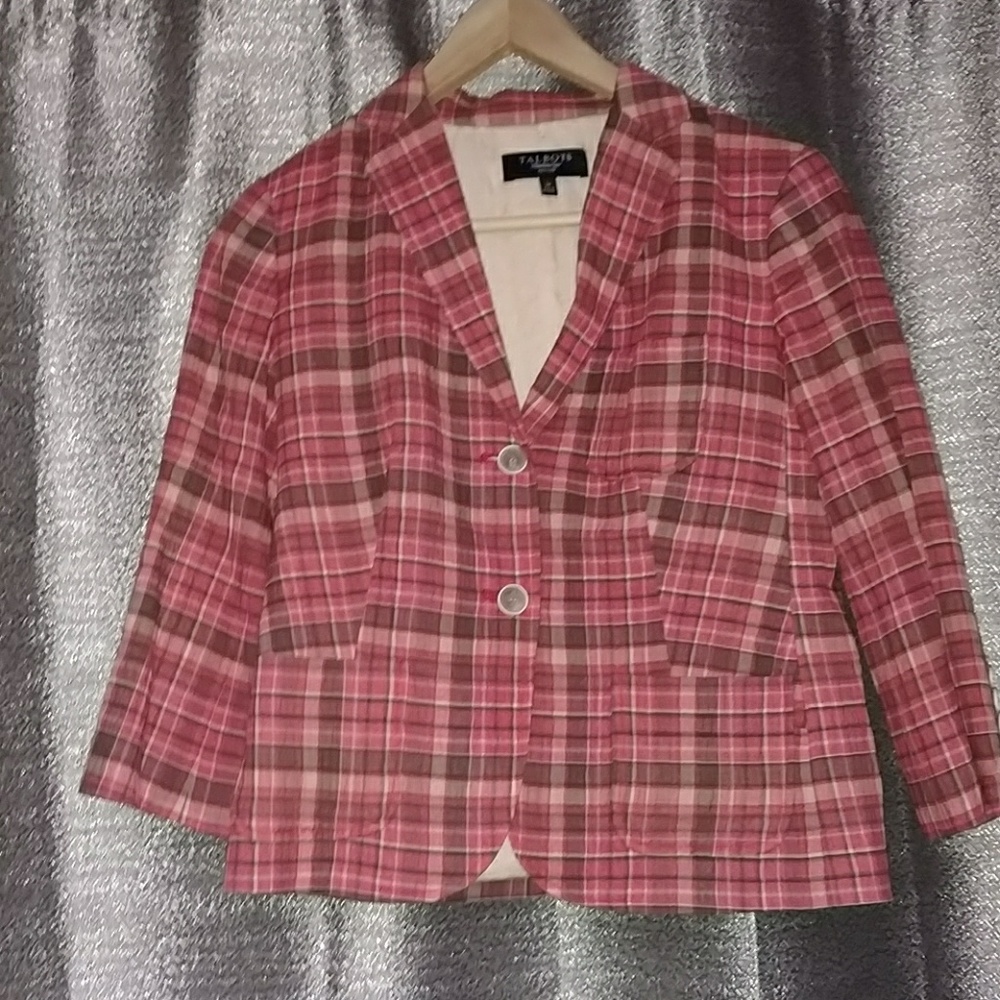 Talbot's Orange Plaid Blazer