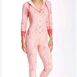NEW! BedHead pajamas pink eiffel tower onesie XS
