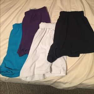 4 pack bundle of soffe shorts (all size large)