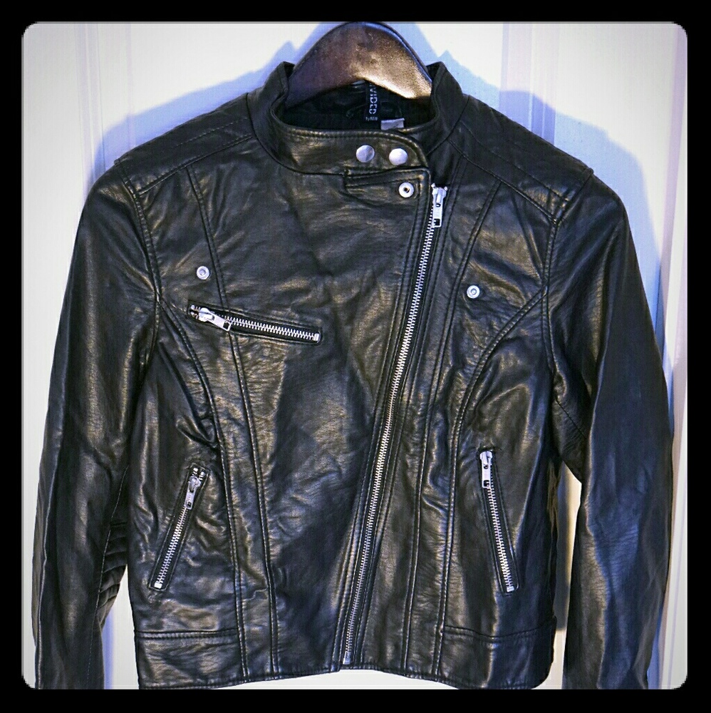 Vegan leather bomber jacket