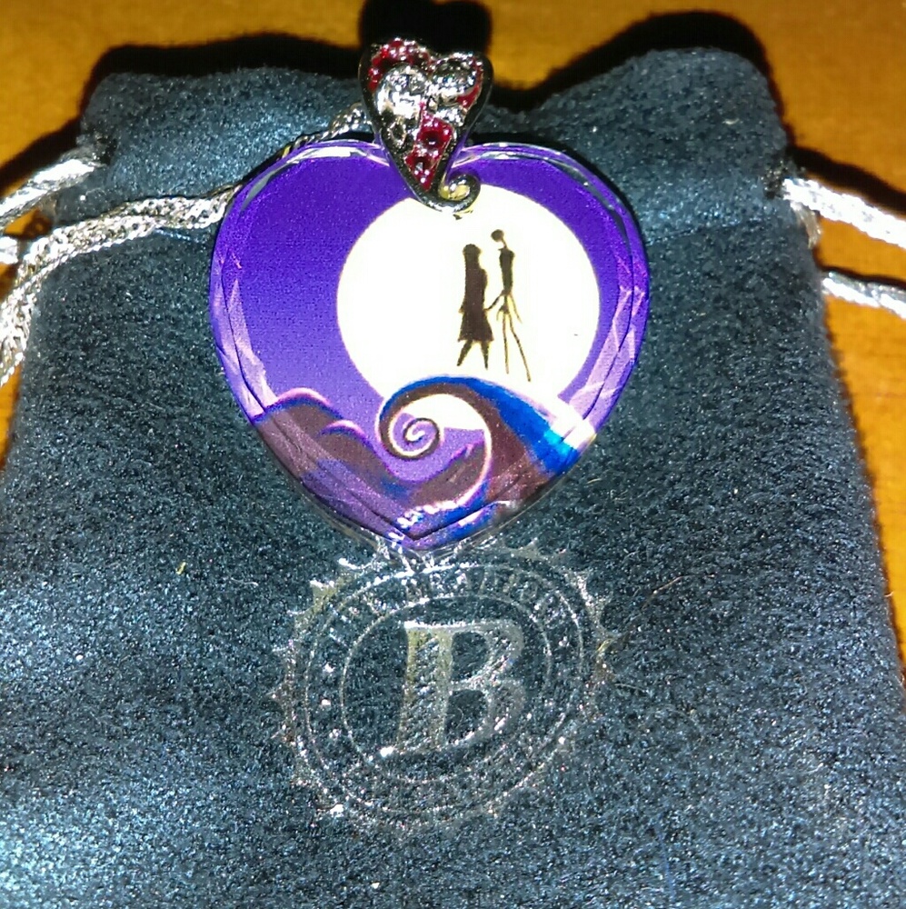 Nightmare Before Christmas purple heart necklace