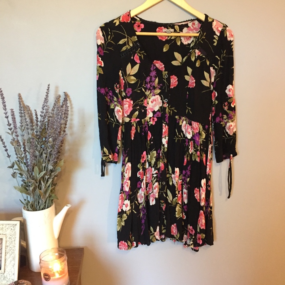 Last chance to buy! Black and pink floral dress.