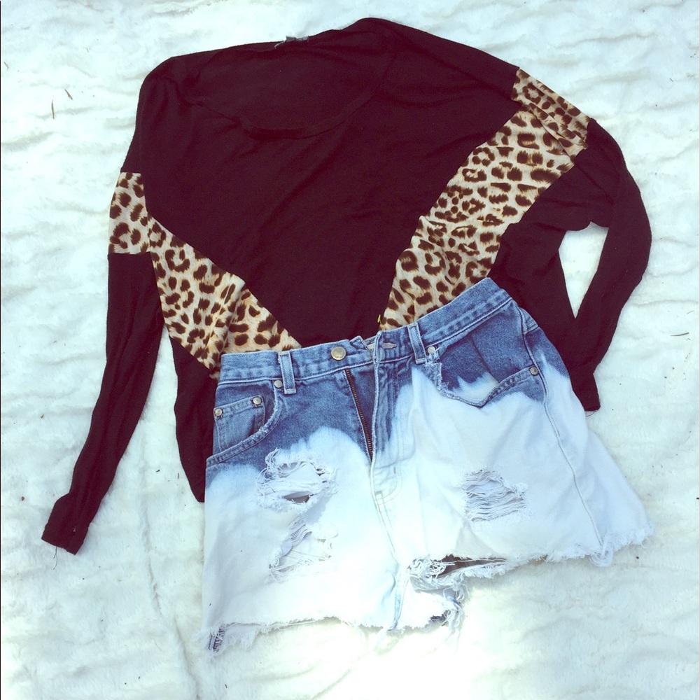 Blouse with distressed shorts