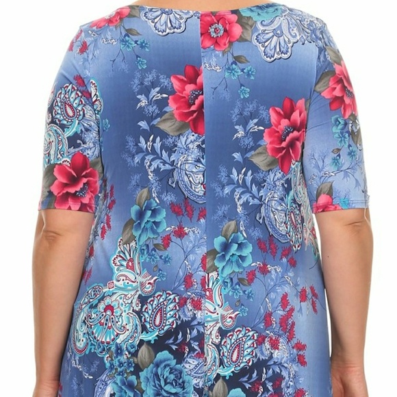 2/$25 Plus Size Floral Paisley Shirt Top Blouse - Picture 3 of 4