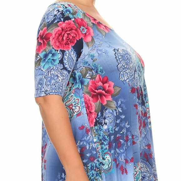 2/$25 Plus Size Floral Paisley Shirt Top Blouse - Picture 4 of 4