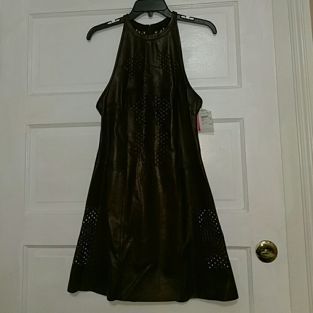 NWT Chocolate Brown Alexander Wang Leather Dress