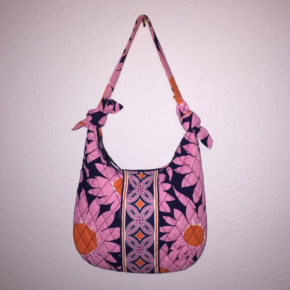 Pink Flower Vera Bradly Hobo Bag