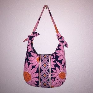 Pink Flower Vera Bradly Hobo Bag