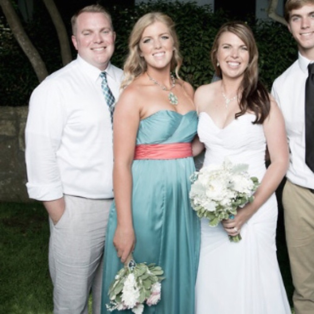 Teal floor length gown