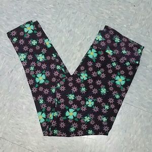 Purple floral leggings