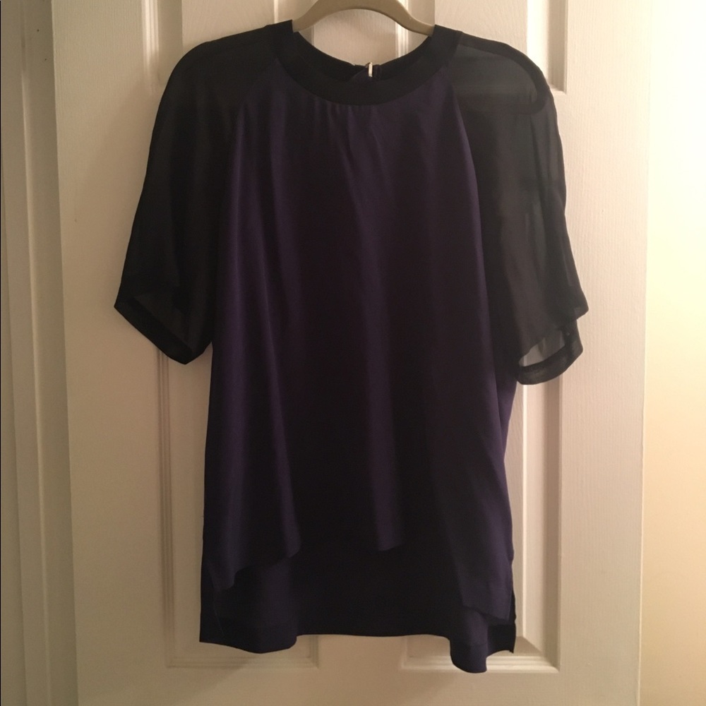 Madewell Dark Purple/Black Silk Top