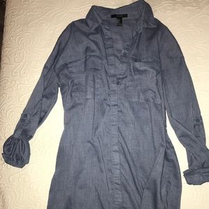 Denim button up dress!