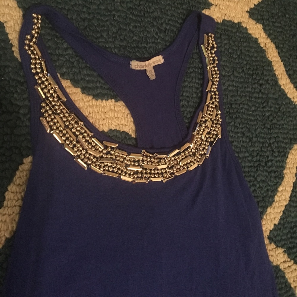 Beaded indigo tank