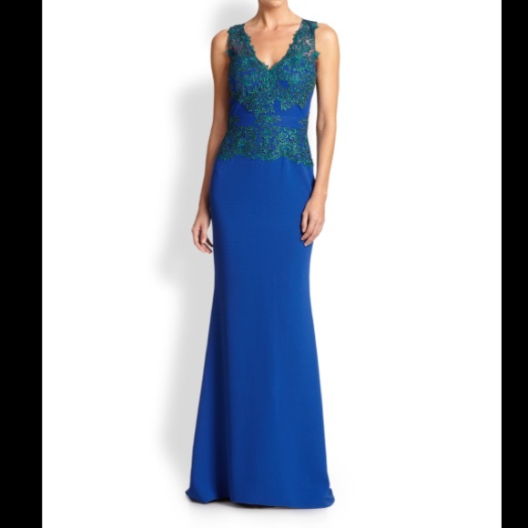 BadgleyMishka Sleeveless OpenBack Lace Bodice Gown - Picture 1 of 7