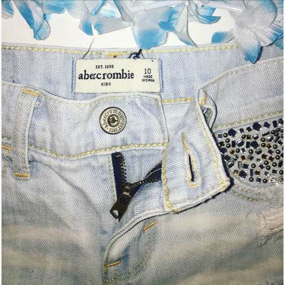 **SOLD!!** Abercrombie Kids Jean Shorts w/ Bling - Picture 2 of 3