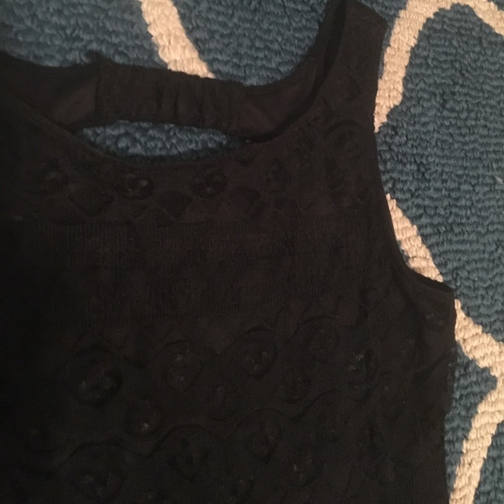 Lace overlay little black dress