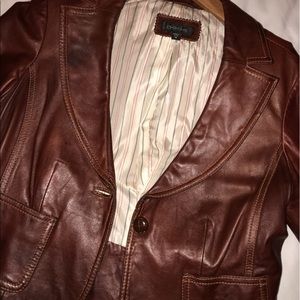 bebe brown genuine leather jacket 💖
