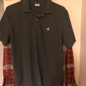L- Gray slim fit Brooks Bros polo