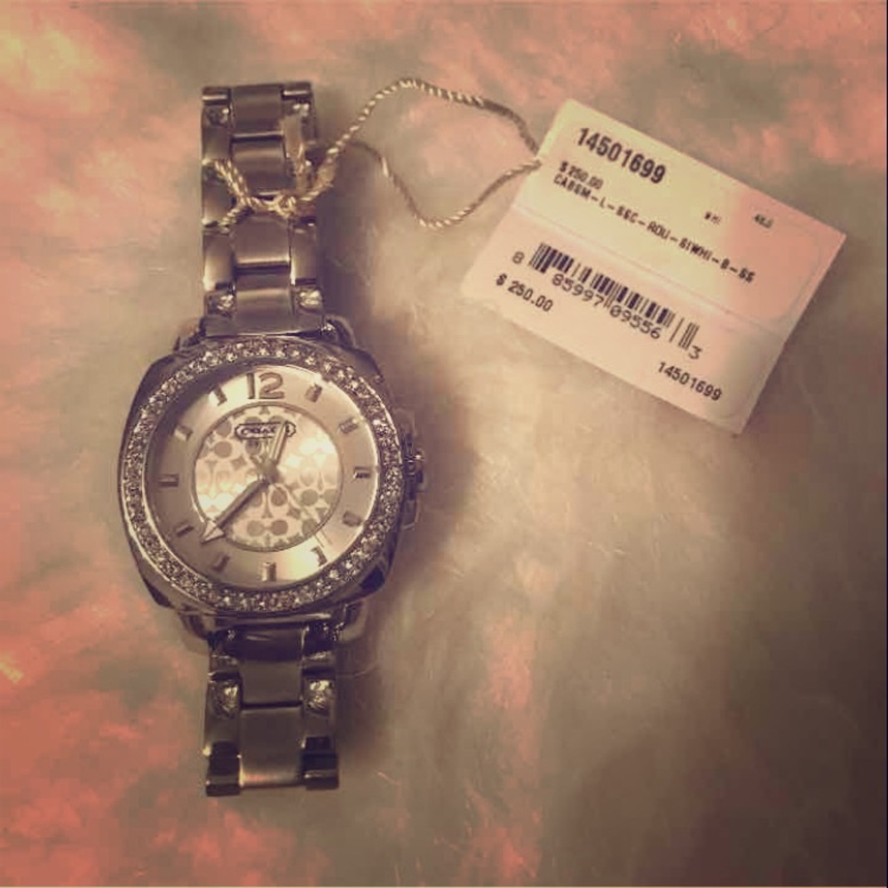 New!! Silver toned Coach watch