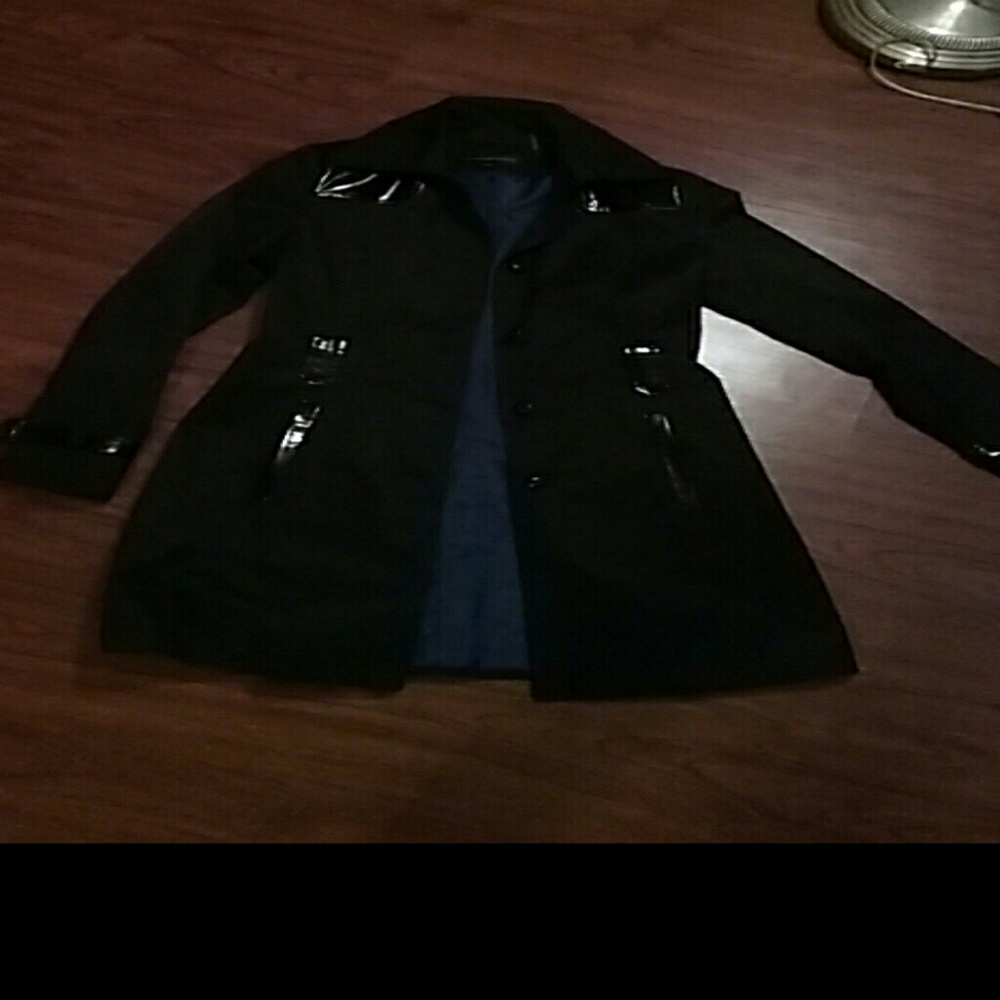 Women's via spina brand sz xs black trenchcoat