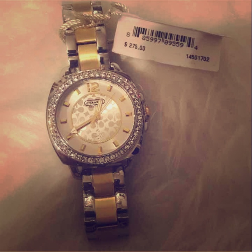 NEW!! Two toned silver and gold Coach watch