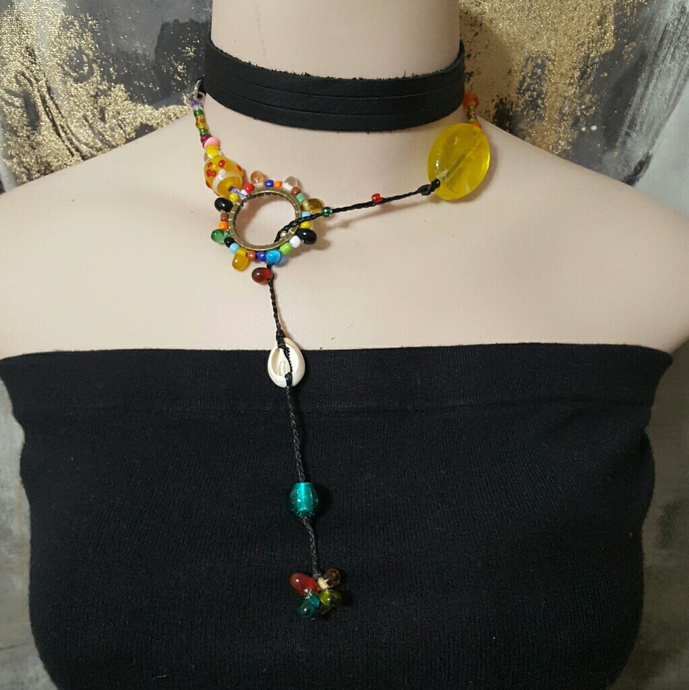🚫🚫SOLD🚫🚫NEW HAND MADE LEATHER WRAP CHOKER