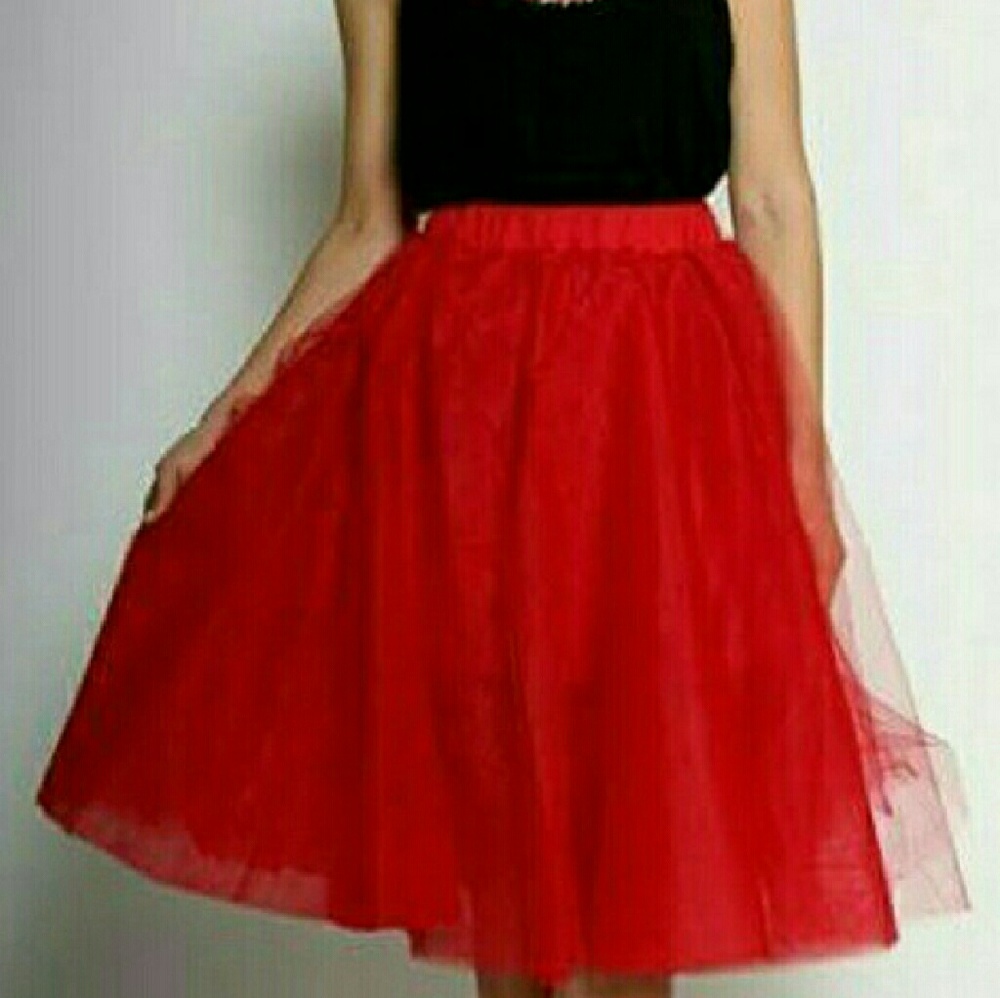 Red Tulle skirt