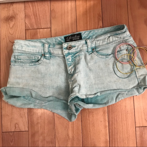 Fun teal acid wash shorts! - Picture 1 of 1