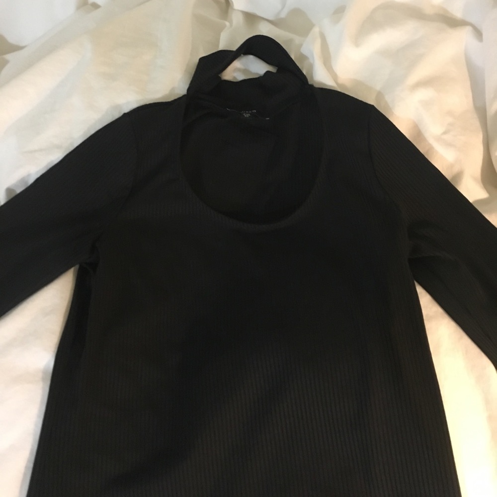 Choker Neck Ribbed Black, never worn