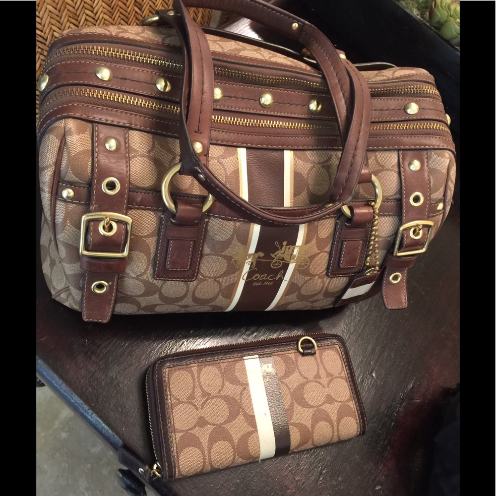 Coach heritage handbag and  wallet set *REDUCED*
