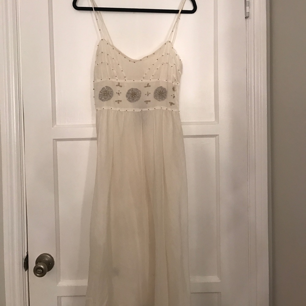 MaxStudio Cotton Summer Dress with beaded detail