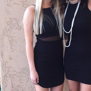 Black sheer waist mini dreess