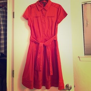 Banana Republic orange shirt dress