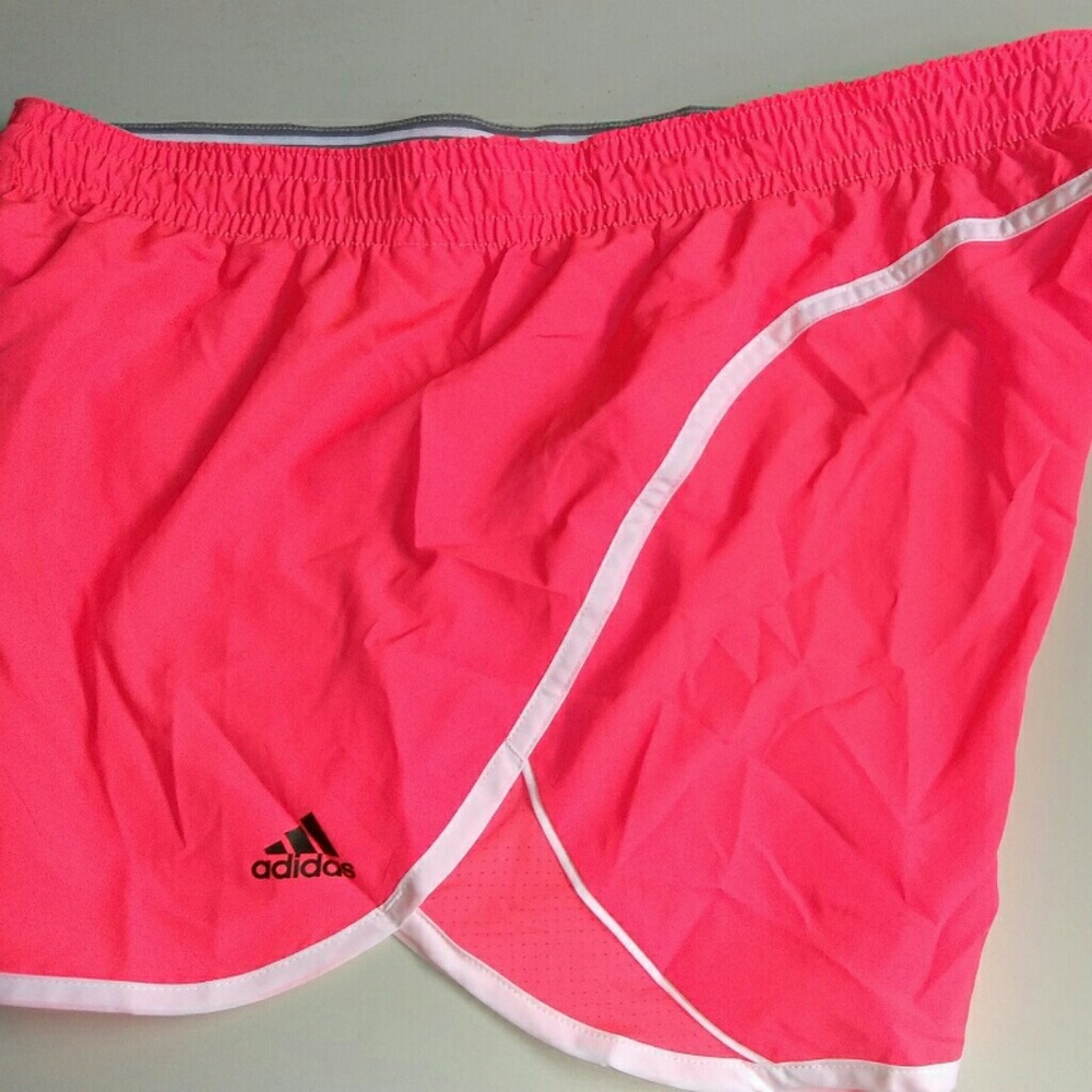 Adidas women's Pink design running shorts Sz L