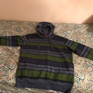 Royal Striped Hooded Crewneck