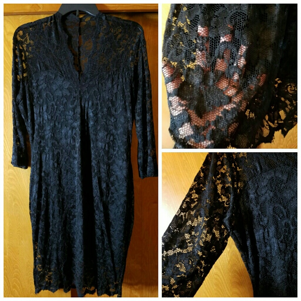 Black Lace over Black Slip