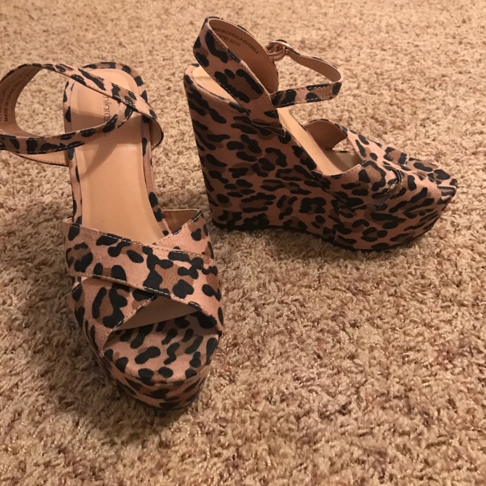 Xhilaration by Target leopard print wedges.