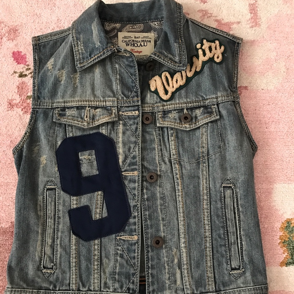 Sleeveless Customized Denim Vest - One Of A Kind