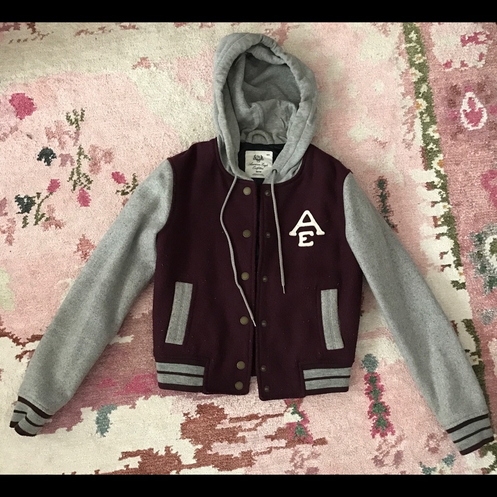 Hooded Bomber Varsity Jacket